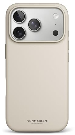 VONMÄHLEN Soft Silicone Case kompatibel mit iPhone 17 Pro Max, Cream | Weiche Silikonhülle aus recycelten Materialien, kompatibel mit MagSafe, Mikrofaserinnenfutter, Kamera- und Displayschutz