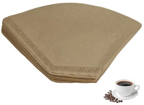 HSDK Universal Coffee Filter Papers – Size 1x2, Pack of 40 (Unbleached Cone Filters for Drip Coffee Machines)