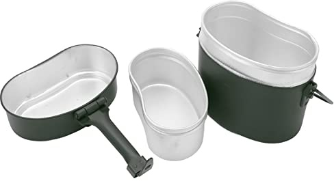 Fafeims Military Zinn Camping Cookware Mess Kit Überleben Kochgeschirr Set für Camping -Wanderkochen Im Freien mit Nicht überrutschem Design Hitzebeständig 180 ?? Aluminium der Lebensmittelqualität