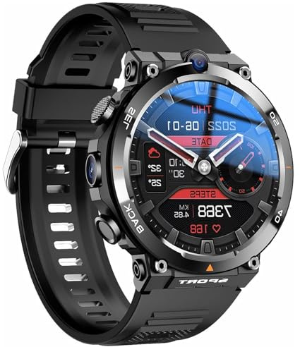 Smart watch con scheda SIM 4G, orologio intelligente con schermo rotondo da 1,39 pollici, doppia fotocamera, posizionamento NFC, composizione personalizzata tramite app, design ultra sottile