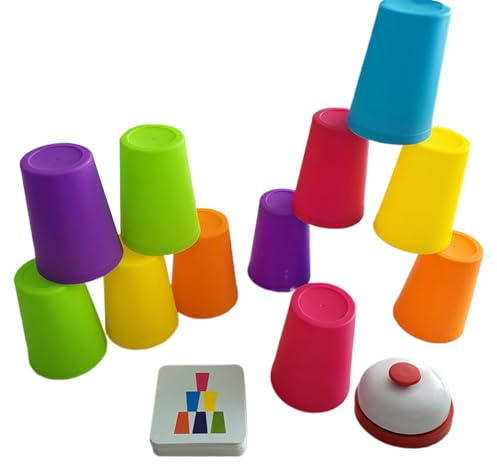 Speed Stacking Cups - 48 Pcs Classic Stack Cup Set, 4 Colour Quick Stacking Game, Toy, Motor Skills Development, Parent-Child Interactive | Family Party Travel Challenge Game for Ki