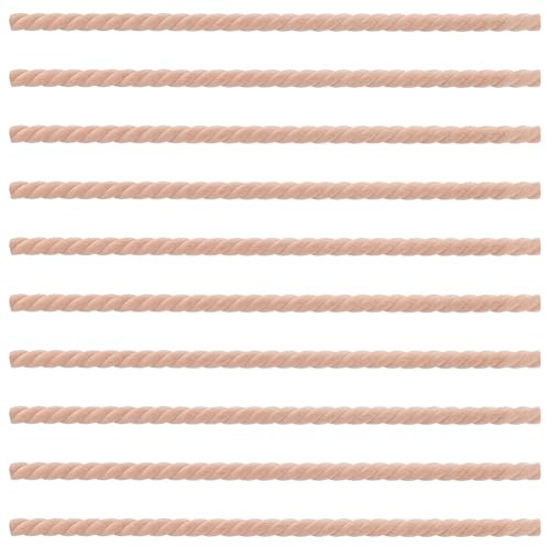 FINGERINSPIRE 10 Pièces Moulures en Bois 405x14x7mm Moulure Décorative en Bois Non Fini Torsadée Couleur Bois Brûlé Bandes de Bois Rustique Naturel pour Décoration de Meuble DIY et Cadres de Tableau