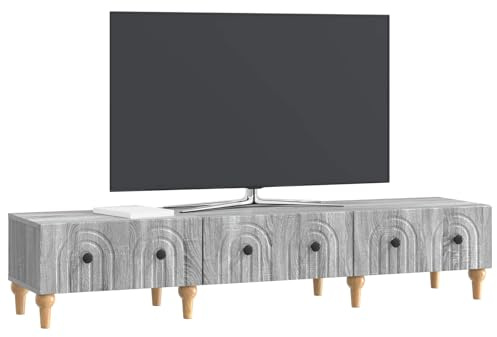 vidaXL TV-Schränk Graues Sonoma 147 x 34,5 x 30 cm Holzwerkstoff, Wohnzimmer, moderner rechteckiger Stauraum, multifunktionale Schrank, minimalistisches TV-Möbel