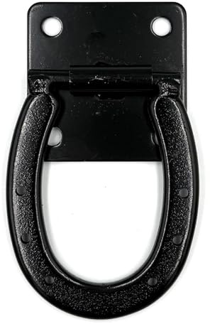 JA Horse JA6008 Wandanbindering Hufeisen-Design robustem Stahl, 1 Stück | Dekorative Anbindevorrichtung für Pferde mit glatter Oberfläche Stabiler Stallring für Pferdebox und Sattelkammer