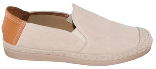 Alpargatas Hombre Verano Slip On | Zapatos Lona Transpirables Cómodos y Ligeros | Mocasines Casual Sin Cordones Antideslizantes (Arena, Sistema Tallas Calzado EU, Adulto, Números, Mediano, 43)