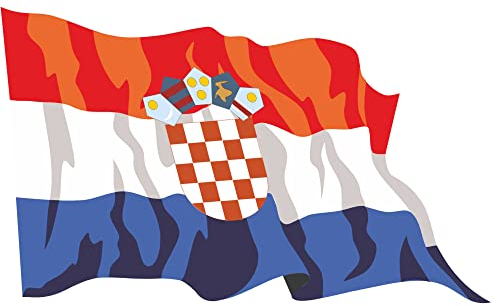 Indigos UG Auto Aufkleber Kroatien 15 cm - wehend - LS42 - Autoaufkleber Fahne - Sticker Flagge - Heckscheibe, Spoiler, Tuning - UV-beständig und selbstklebend