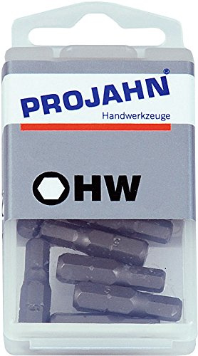 Projahn 1/4 Zoll Bit Länge 25 mm Innen-6-kant 5 mm 10-er Pack 2743-10