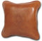 ALMADIH Lederkissen L mit Füllung hell braun 35x35 cm 100% traditionelle Handarbeit echtes Leder - Sofakissen Zierkissen orientalische Lounge Dekokissen Rückenkissen Vintage (Kissen L Cognac)