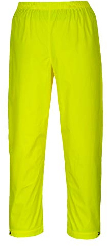 Portwest S451 Sealtex Classic Trousers Waterproof Generous Fit Button Front | Yellow, Large, EN 343 Class 4:1, CE Certified, UPF 50+, PU Coated, Fully Elasticated Waistband, Stud Adjustable Hems, Durable