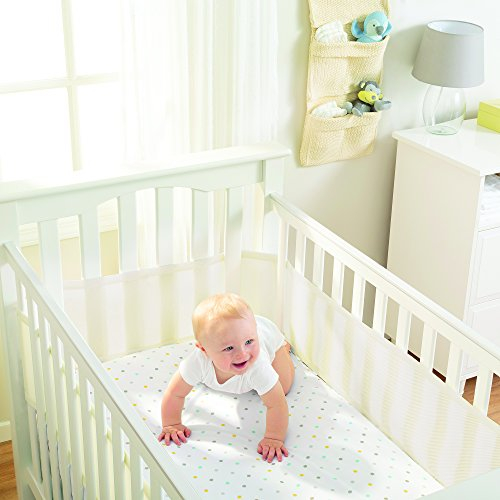 BreathableBaby Sicherheitsnetz für das Babybett, aus Netzstoff, naturfarben