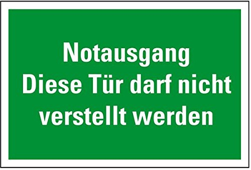 LEMAX® Rettungszeichen Notausgang Tür darf nicht verstellt...,praxisb.,Folie,300x200mm