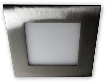 LICHT DISCOUNT LED Einbaupanel | Einbaulampe 230V eckig alu gebürstet | Deckenleuchte Panel Deckenlampe 6W 2800K warmweiß | Lichtpanel flach