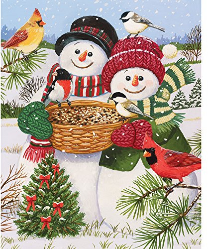 Bits and Pieces - 100 Piece Jigsaw Puzzle for Adults - Snow Couple Feeding the Birds - 100 pc Snowman Fun Jigsaw by Artist William Vanderdasson
