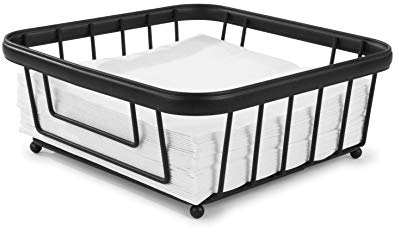 Spectrum Diversified 09110 Ashley - Servilletero plano, color negro y acero