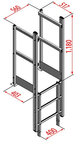 Hymer Ausstieg schmal mit Handlauf, Aluminium