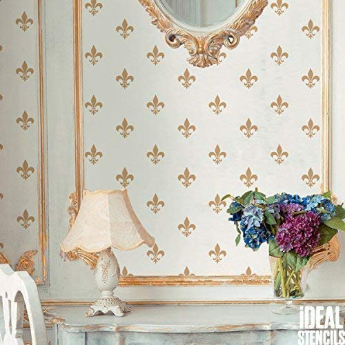 FLEUR DE LYS répéter Papier peint pochoir mural DE MAISON Décoration Art & artisanat pochoir peinture murs Fabrics & Meuble 190 Mylar réutilisable pochoir