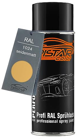 TRISTARcolor RAL 1024 Ockergelb seidenmatt Lack Spraydose | Sprühdose 400 ml, schnelltrocknend