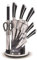 Nava Set 7 PZS Cuchillos, Tijera Y CHAIRA Acero INOX-Soporte AC 67167021, Estándar, Único