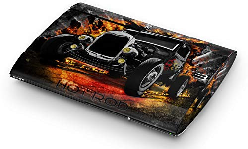 Skins4u Aufkleber Design Schutzfolie Vinyl Skin kompatibel mit Sony PS3 Playstation 3 Super Slim Hot Rod