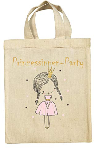 clothinx Lustige Kindergeburtstag Tasche Mitgebsel Beutel im Set mit Geburtstag Motto Prinzessin 5er Pack