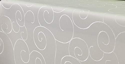 First-Tex Ornament Damast Tischdecke eckig 130x130 Creme*