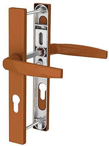 Premium Drückergarnitur Victory DHS 92mm - Rechteckig - Griff-Griff, Farbe:Golden Oak RAL 8003, Schildbreite:36mm