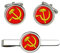 Giftshop UK Martello E Falce Gemelli E Fermacravatta Set