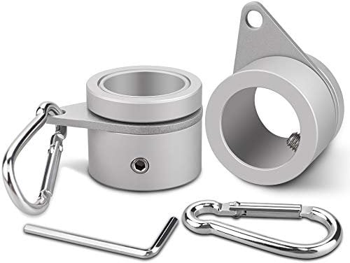 Loretoy Fahnenmast-Ringe aus Aluminiumlegierung, Anti-Wrap-Design, 360 Grad drehbar, für 2,5 - 3,2 cm Durchmesser Fahnenmast (Φ 3,2 cm, Silber)