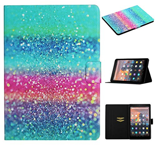 LMFULM® Hülle für Amazon Fire 7 2015/2017/ 2019 (7,0 Zoll) PU Lederhülle Smart Case mit Auto Schlaf/Wach Cover Ständer Schutzhülle Flip Cover Kristallsand