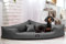 tierlando® Trivia | Orthopädisches Hundebett Robustes Polyester Visco Eckbett Eckhundebett Größe: 100x100cm | Farbe: 99 Dunkelgrau Meliert