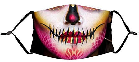 Lulupi Mundschutz Multifunktionstuch Halloween 3D Druck Maske Waschbar Wiederverwendbar Stoffmaske Atmungsaktiv Mund-Nasen Bedeckung Totenkopf Motiv Bandana Halstuch Schals Herren Damen