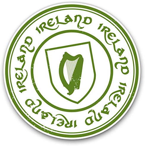 2 x Herz-Aufkleber 10 cm – Irland-Flagge Druck Irische Harfe Reise Spaß Aufkleber für Laptops, Tablets, Gepäck, Sammelalben, Kühlschränke #5391