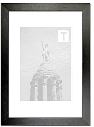 Massivholz-Bilderrahmen Johanna Schwarz 50 x 70 cm Kunststoffglas Antireflex 2mm günstig einfach