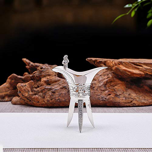 XXSC-ZC Vintage Silver Wine Glass, Liqueur Sherry Wine Cocktail Glass, Handmade Sterling Silver Wine Set, Three-Legged Wine Glass, Characteristic Shape
