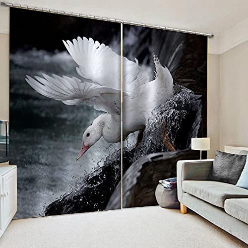 NBVGHJ Foto Verdunkelungsvorhang Vögel Drucken 3D Vorhänge Jalousien Wohnzimmer Schlafzimmer Fenster Vorhänge Dekoration Vorhänge (B) 150×(H) 180cm