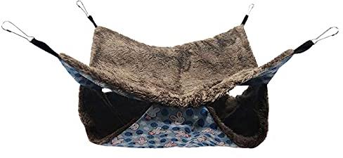 JUNERAIN - Amaca a Doppio Strato per Piccoli Animali, Letto per Piccoli Animali, Sacco per pisolini, Sacco a Dondolo, Morbido a Castello per criceti, Zucchero, furetti, criceti, ratti