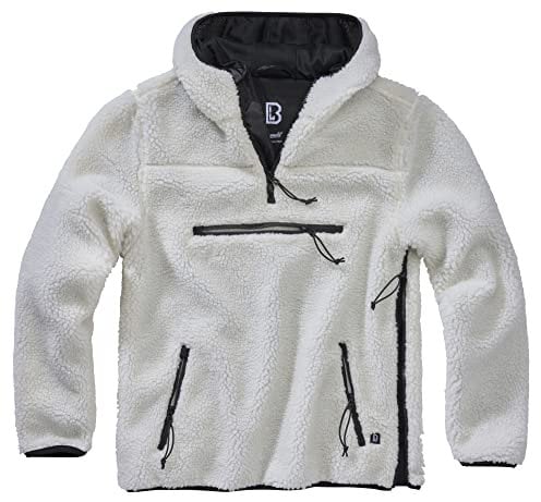 Brandit Teddyfleece Worker Pullover, Uomo, White, 3XL