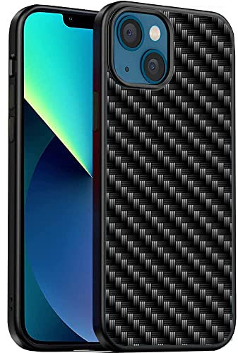 EKAM Case for iPhone 12 Mini, Carbon Fiber Texture Aluminum Bumper Hard Back with TPU Hybrid Slim Protective Cover for iPhone 12 Mini- 5.4 Inch