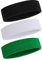 ONUPGO Schweißband Stirnband Männer & Frauen - 3 STÜCKE Sport Stirnbänder Feuchtigkeitstransport Athletisch Baumwollfrottee Schweißband Schweißabsorbierendes Stirnband 3 Black/White/Green