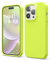 elago Liquid Silicone Case Kompatibel mit iPhone 14 Pro Hülle (6.1), Hochwertiges Silikon, Ganzkörperschutz - 4 Schichten stoßfeste Handyhülle, kratzfestes weiches Mikrofaserfutter (Neon Gelb)