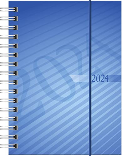 rido/idé Wochenkalender Modell perfect/Technik I 2024 2 Seiten = 1 Woche Blattgröße 10 x 14 cm blau
