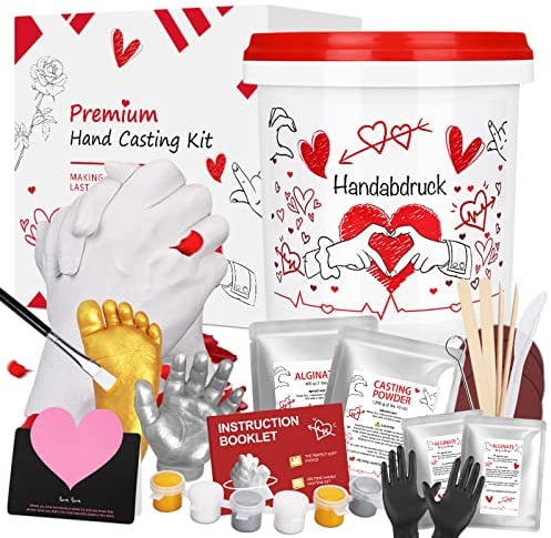 JOYBOY 3D Handabdruck Set für Paare,Gipsabdruck Set für DIY Hände-Skulptur - Partner und Pärchen Geschenke für Frauen und Erwachsene als Hochzeitstag, Jahrestag-Geschenk, Valentinstag, Weihnachten