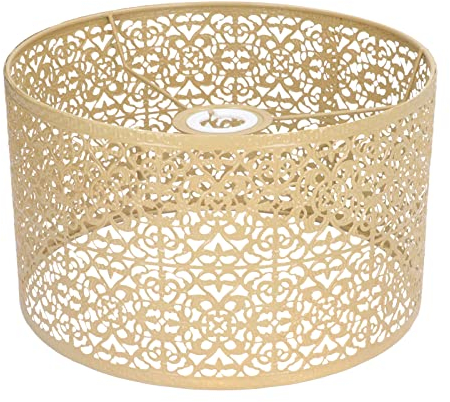 Lampenschirm Aushöhlen Metall Lampenschirm E27 E14 Universelle Verwendung Gute Wärmeableitung Exquisite Künstlerische Schnitzlampe (Gold)