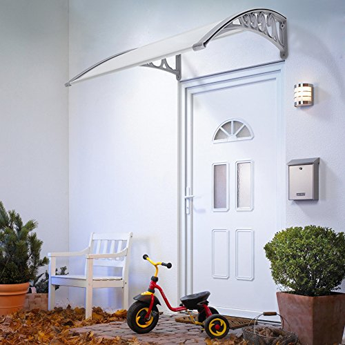Auvent de Porte D'entrée, Marquise de Porte et Fenêtres, UV Protection, Pluie et Neige Protection, Marquise en Polycarbonate Cadre en Aluminium,Diverses Tailles au Choix. (A/80 * 120 cm)