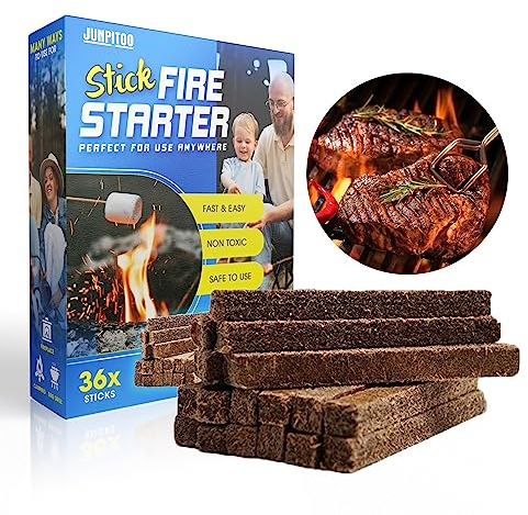 Feueranzünder Sticks aus natürlichem Kiefernholz für Lagerfeuer Kamin Grill Holz Pelletofen Schornstein Feuerstelle BBQ Smoker W/10 Min Brenndauer wasserdicht