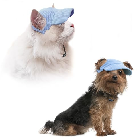 BASVII Hunde Baseballmütze, Basecap Verstellbar Sonnenschutz, Hut Hundecap mit Ohrlöchern, Hunde Sonnenhut Benutzt für Sonnenschutz, Hunde Mütze für Welpen Katzen