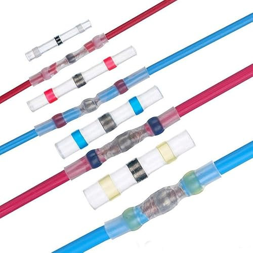 50/100pcs,Soldering Thermal Casing,Waterproof,Solder Seal Heat Shrink Butt Wire Connectors Terminals Electrical Copper with Glue (Color : 50pcs White)