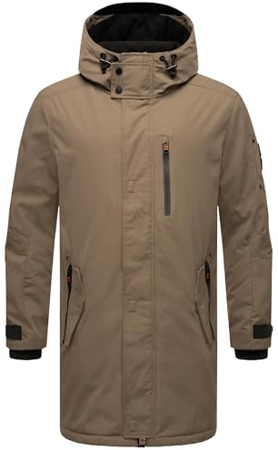 STONE HARBOUR Herren Outdoorjacke warm gefüttert leichte Winterjacke lang mit Kapuze Lanzoo S-3XL