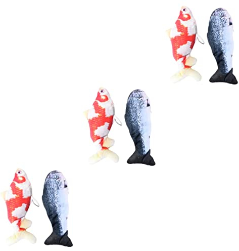 PRETYZOOM 6 STK Simulation Elektrischer Fisch Elektrisches Katzenspielzeug Zahnspielzeug Für Kätzchen Katzenminze Teaser Spielzeug Katze Fisch Spielzeug Haustier Plüsch Künstlicher Fisch
