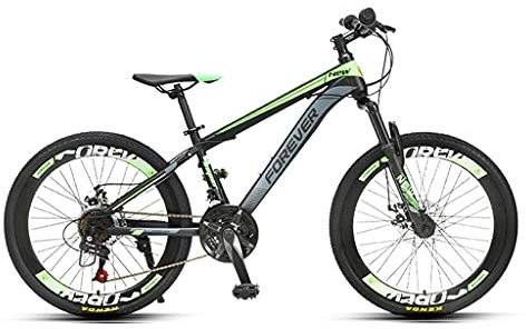 SilteD Mountainbikes, 24-Gang-Fahrräder für Jugendliche mit mechanischen Scheibenbremsen vorne und hinten, für 140–170 cm große Jungen und Mädchen (Farbe: Grün)